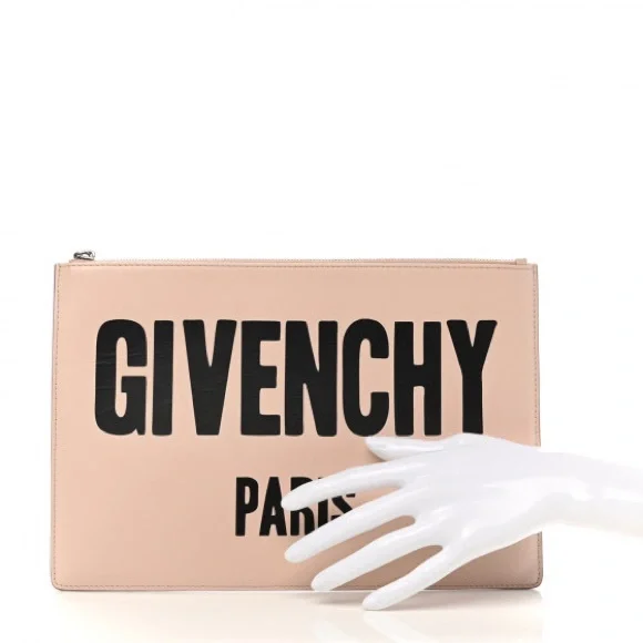 Givenchy Calfskin Logo Zip Pouch Pink - Picture 6 of 8
